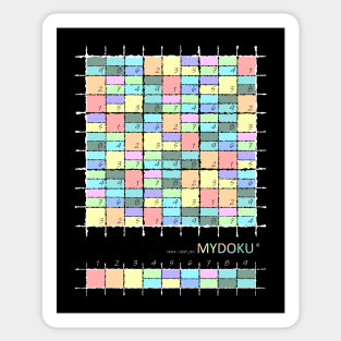 Mydoku_W004_H001_001_F: Sudoku, Sudoku coloring, logic, logic puzzle, holiday puzzle, fun, away from screen Sticker